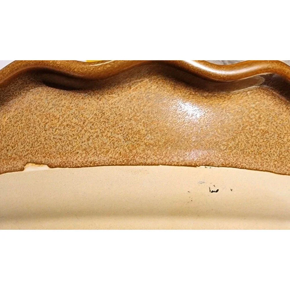Target Threshold Stoneware Pie Dish Caramel Tan Scalloped Ruffled 10.5
